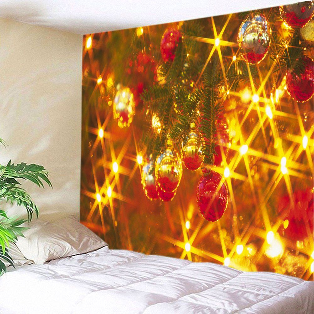 

Christmas Baubles Lights Print Tapestry Wall Hanging Art, Colormix
