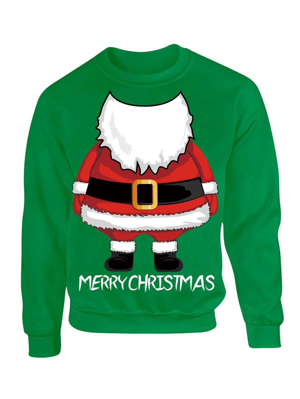 

Santa Claus Printed Christmas Drop Shoulder Sweatshirt, Green