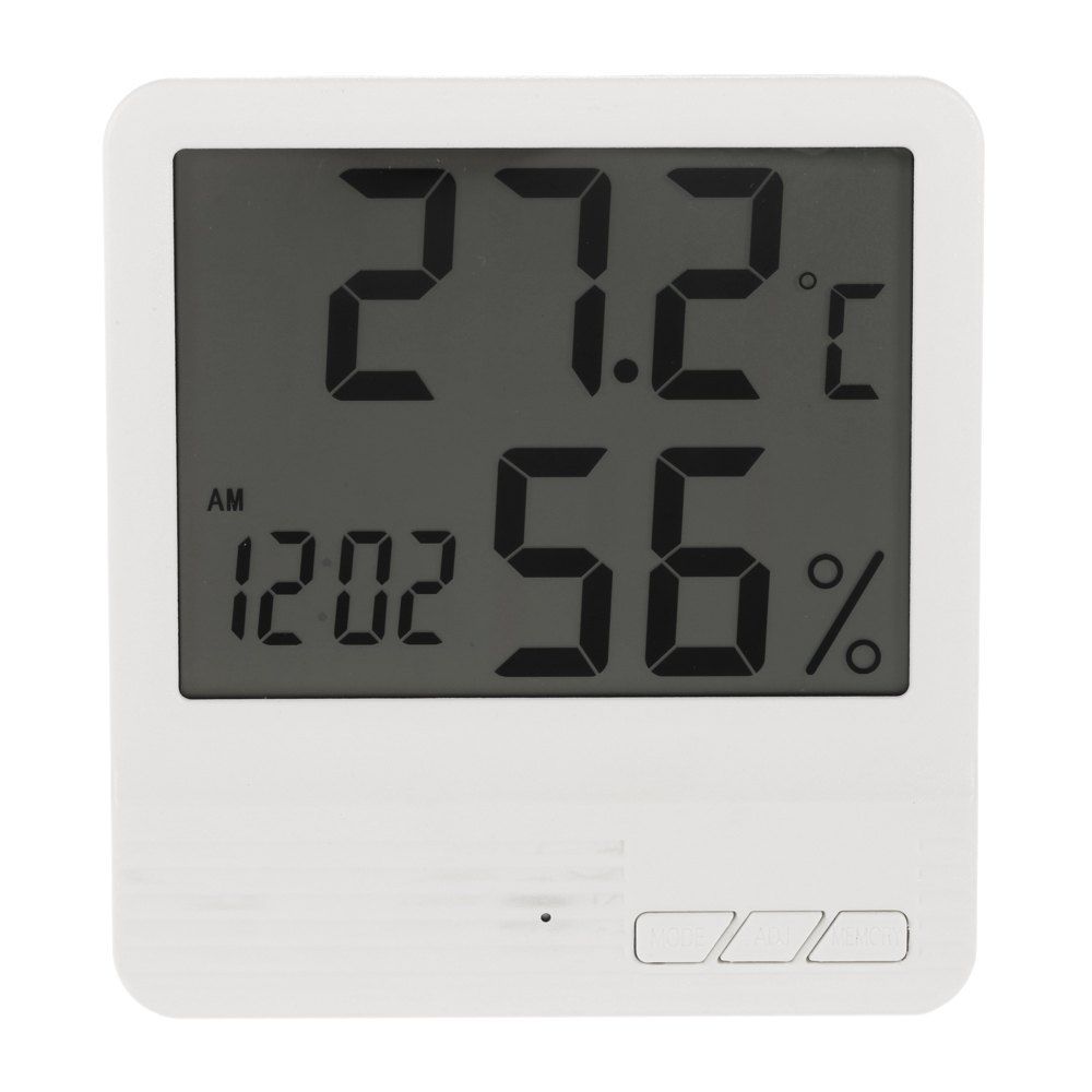 

Indoor LCD Digital Electronic Thermometer Hygrometer Clock, White
