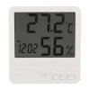 Thermomètre Hygromètre Horloge Electronique Numérique Intérieur LCD - Blanc 