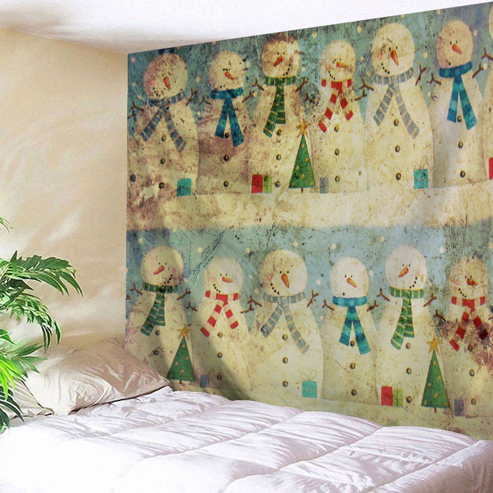 

Vintage Christmas Snowman Pattern Wall Art Tapestry, Colormix