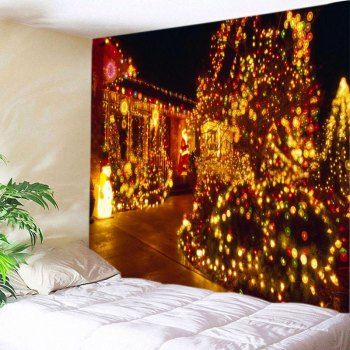 [17% OFF] 2021 Christmas Lights Print Tapestry Wall Hanging Art In