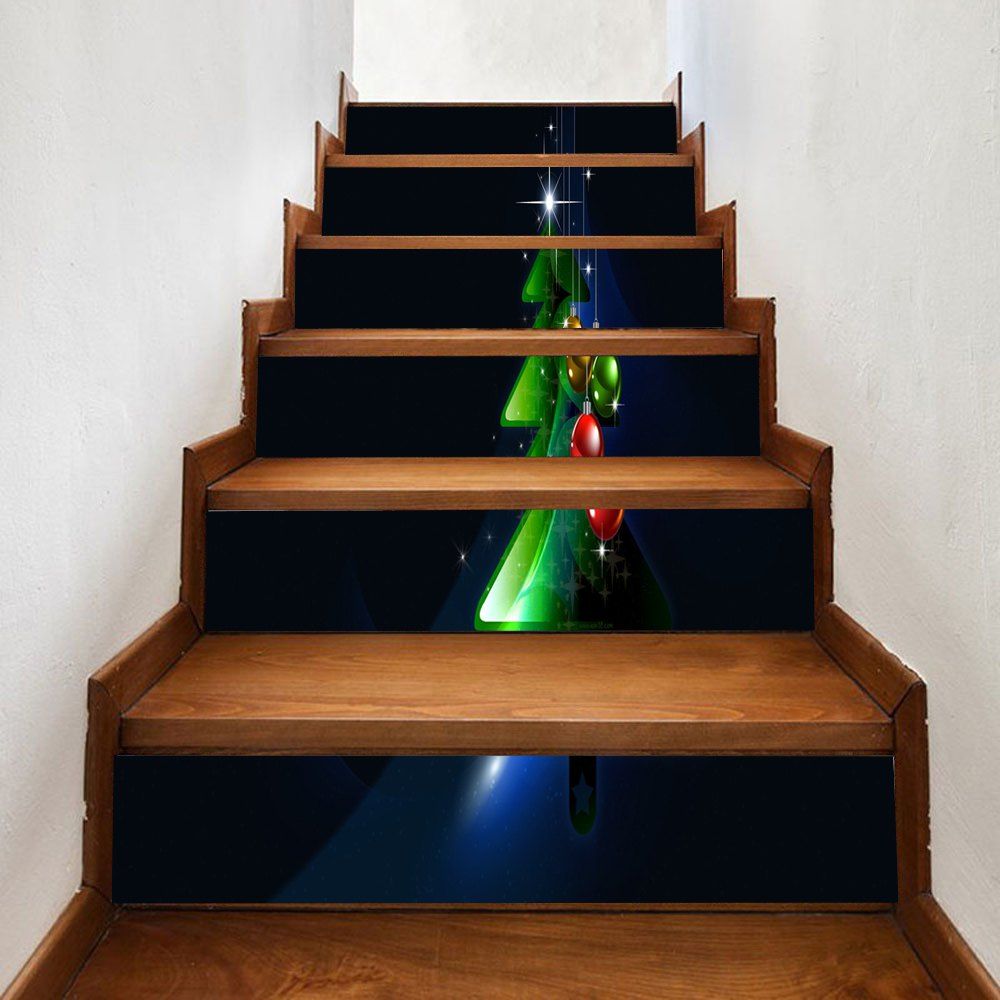 цены Christmas Tree Balls Pattern Stair Stickers