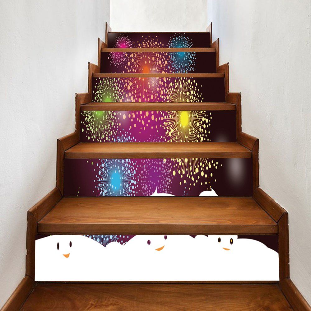 

Christmas Firework Pattern Stair Stickers, Colormix