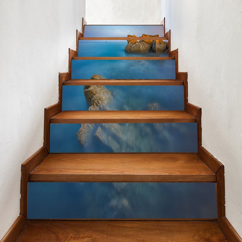 

Ocean Stone Pattern Stair Stickers, Colormix