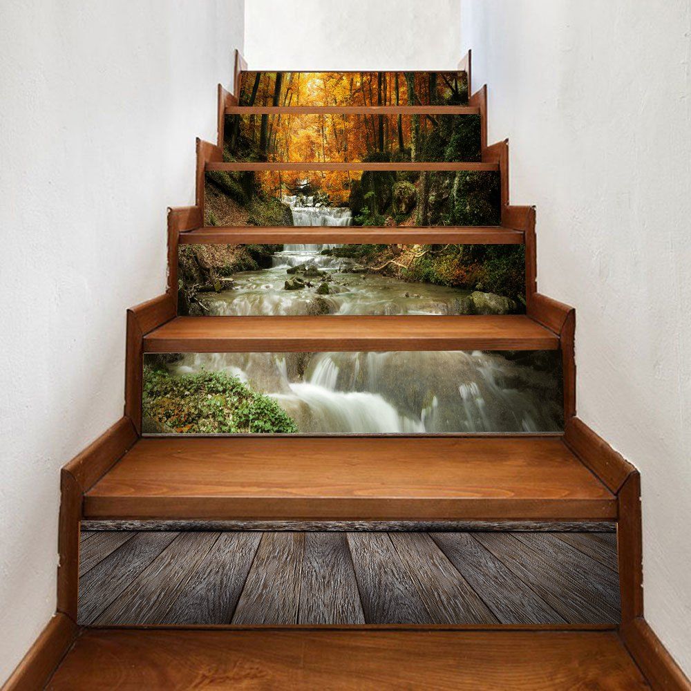 

Maple Forest Stream Pattern Stair Stickers, Colormix