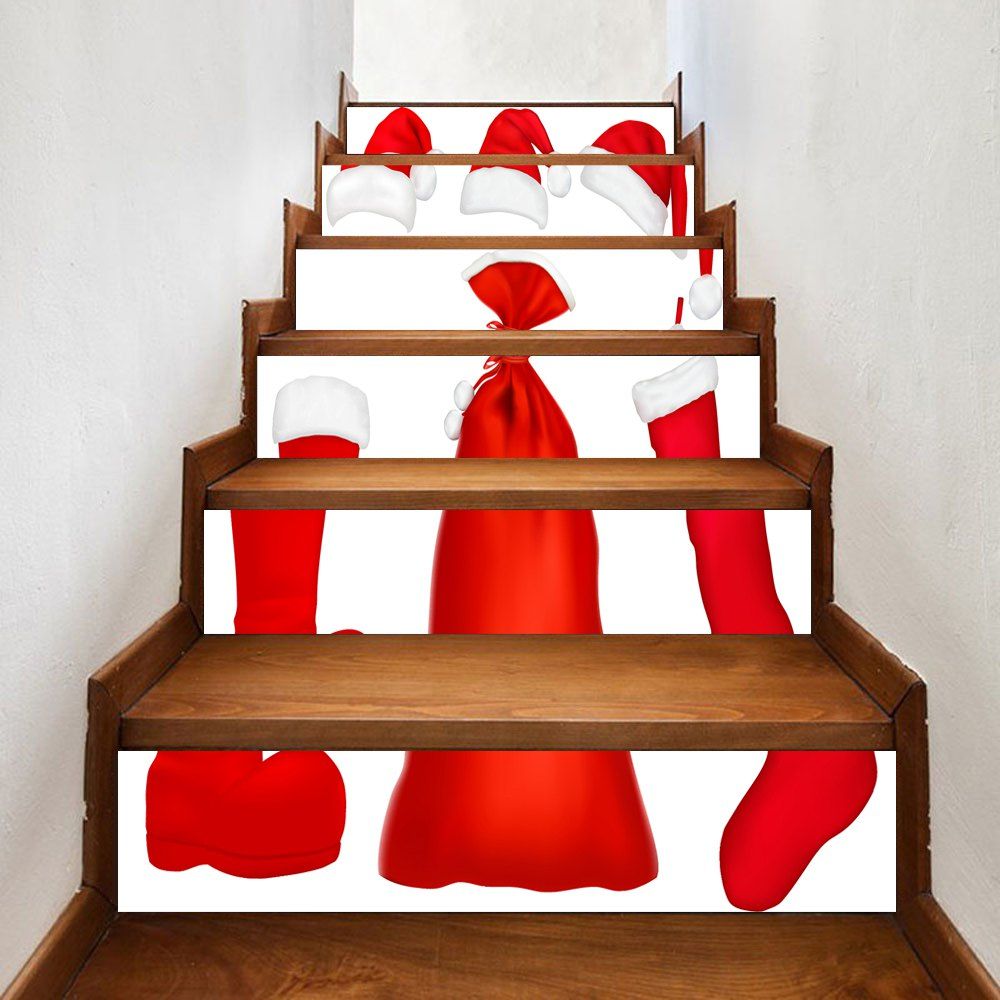 

Christmas Costume Pattern Stair Stickers, Red