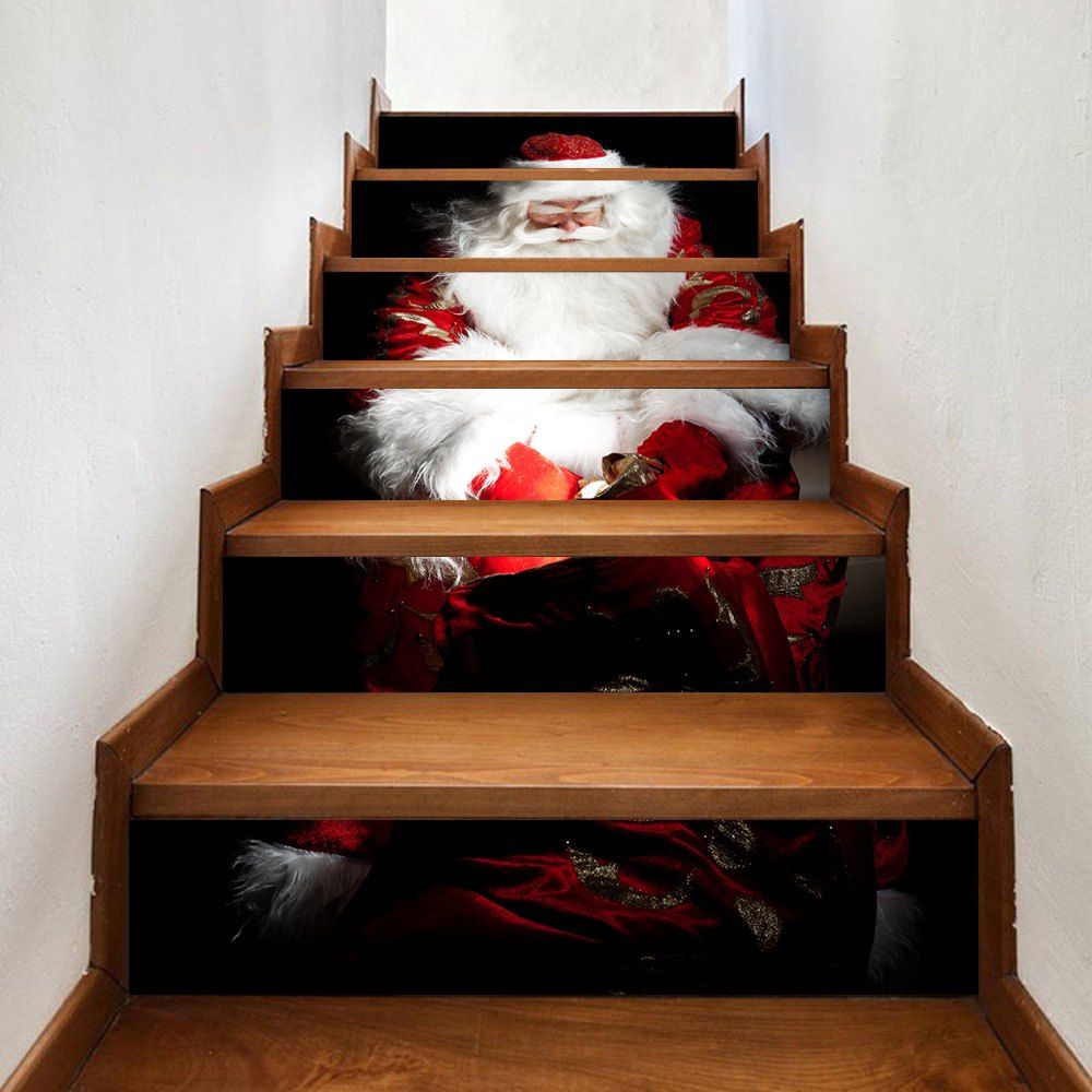

Christmas Santa Gift Bag Pattern Stair Stickers, Colormix