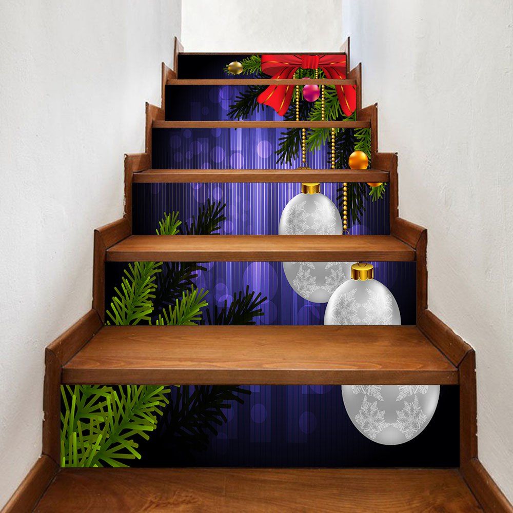 

Christmas Balls Pine Tree Pattern Stair Stickers, Colormix