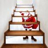 Autocollant d'Escalier de Noël Motif de Père Noël avec Sac - Rouge 100*18CM*6PCS