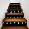 Autocollant d'Escalier de Noël Motif de Lampe Pendante - multicolore 100*18CM*6PCS