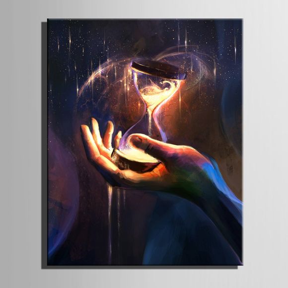 E - HOME Joli Sablier Design Imprimer LED Lumineux Toile Peinture Murale Décorative - multicolore 14 X 20 INCH (35CM X 50CM)