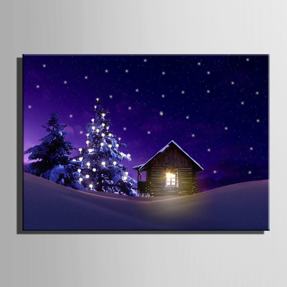 41 Off 2020 E Home Wood Cabin Design Print Led Luminous Canvas