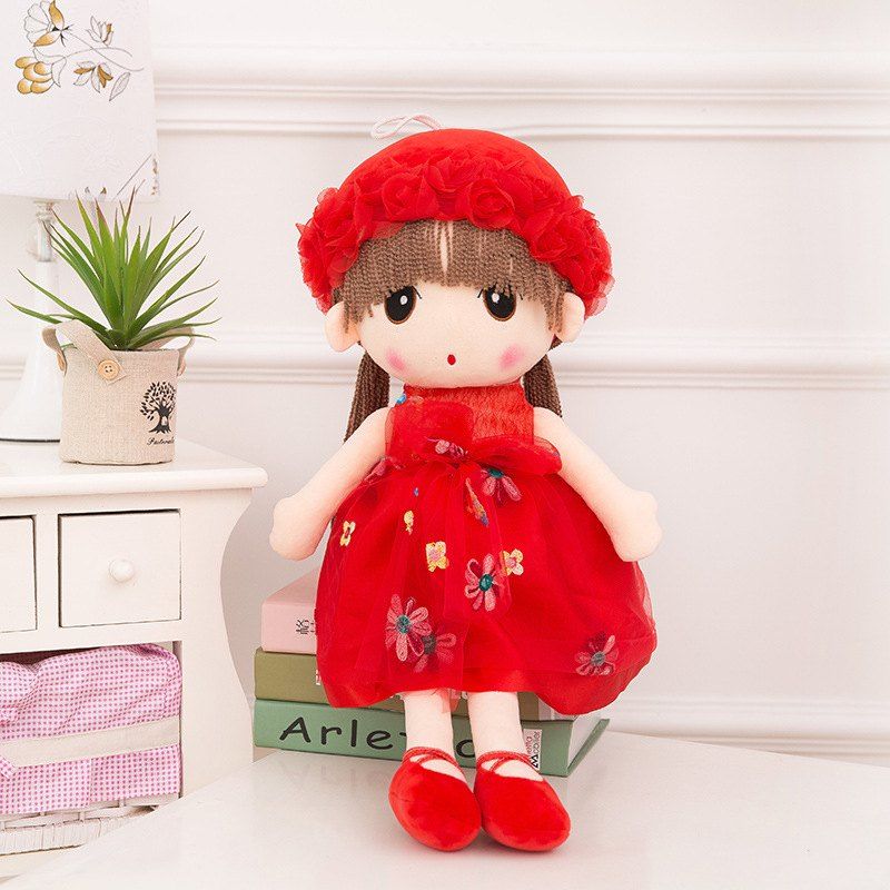 

WUIBN Cute Baby Girl Stuffed Doll Toy Gift, Red