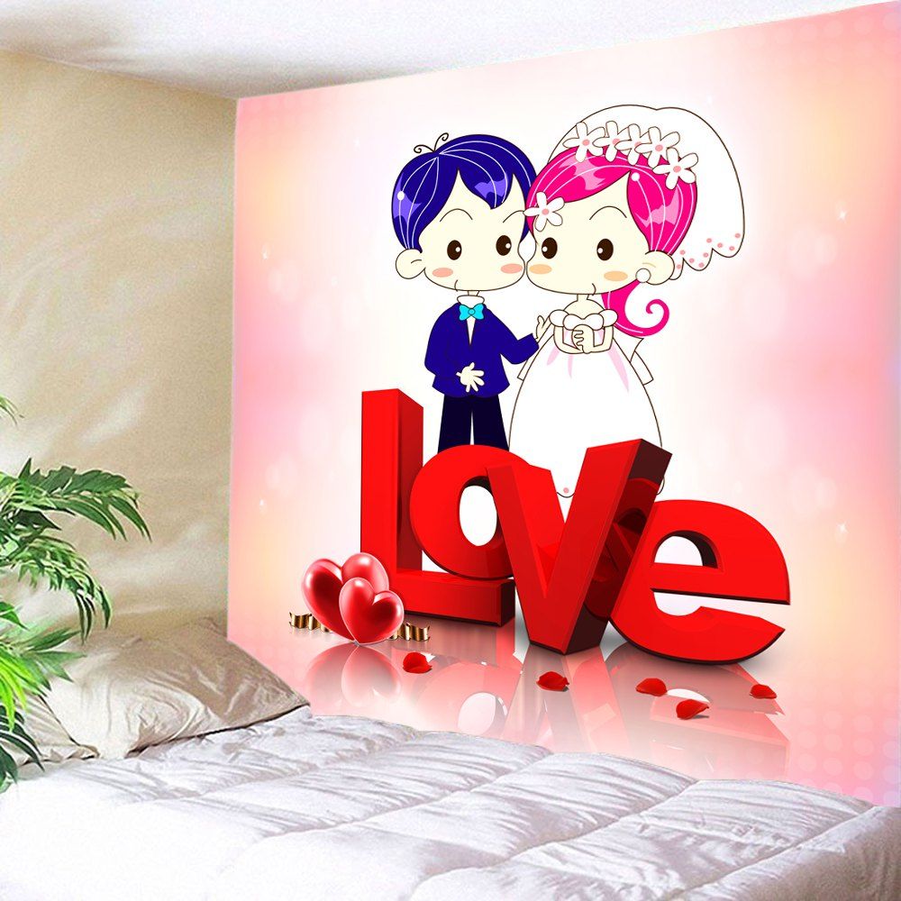 

Valentine's Day Couple Wedding Print Tapestry Wall Art, Colormix
