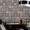 Autocollant adhésif de papier peint de PVC de tuiles en céramique de style européen pour la décoration de salle de bains de cuisine - multicolor 