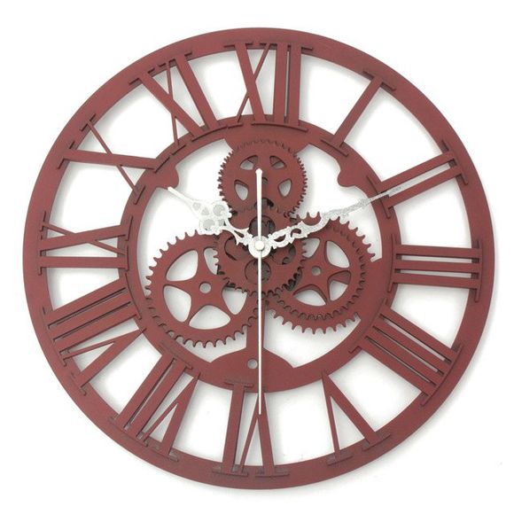 Horloge Murale Européenne Vintage de Mécanisme de Vitesse DIY pour Décoration à la Maison - Châtaigne 