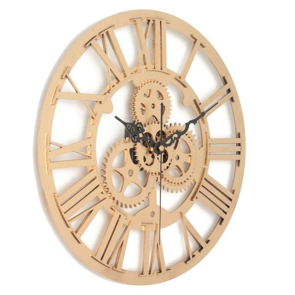 Horloge Murale Européenne Vintage de Mécanisme de Vitesse DIY pour Décoration à la Maison - Or 