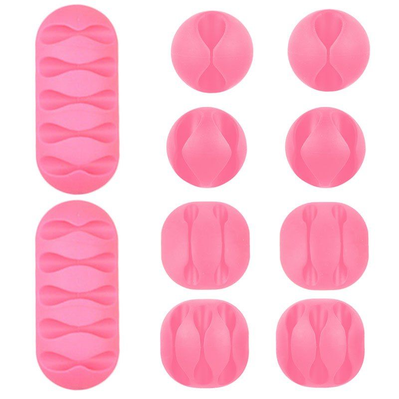 

Multi-purpose Cable Clip Desk Organizer Wire Holder 10pcs, Carnation pink