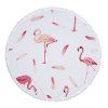 Tapis de yoga rond de serviette de plage en tissu microfibre motif Flamingo - Blanc 