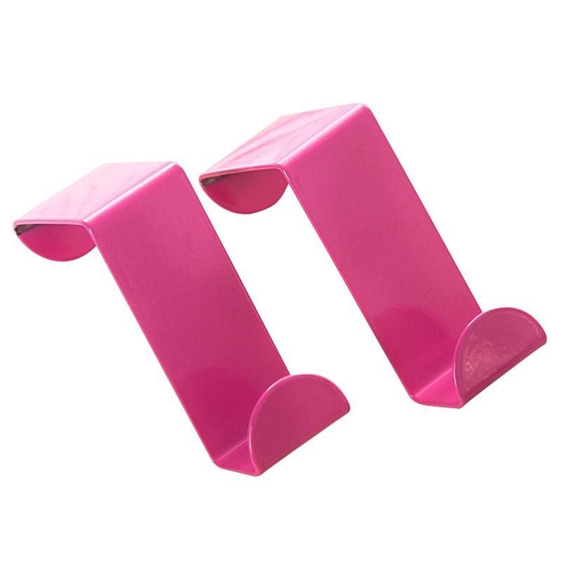 

Z Shape Stainless Steel Nail-free Door Storage Hook 2pcs, Hot pink