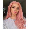 Fashion Long Big Wave Lace Front Synthetic Hair Wig  Flamingo Pink Color 24 inch - Rose Flamant 24INCH