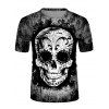T-shirt D'Eté Décontracté Gothique à Imprimé Crâne Manches Courtes à Col Rond - multicolor S