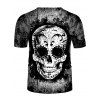 Gothic Skull Print Casual T Shirt Short Sleeve Round Neck Summer Tee - multicolor XL