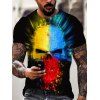 T-shirt D'Eté Gothique à Imprimé 3D Crâne Coloré Manches Courtes à Col Rond - multicolor 3XL