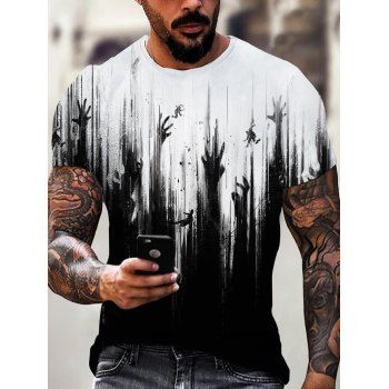 

Gothic T Shirt Devil Palm Painting Print Summer T-shirt Short Sleeve Casual Tee, Multicolor