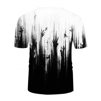 Gothic T Shirt Devil Palm Painting Print Summer T-shirt Short Sleeve Casual Tee