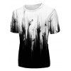 T-shirt D'Eté Décontracté Gothique à Imprimé Palmier à Manches Courtes - multicolor XL