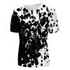 Summer T Shirt Allover Cube Print Short Sleeve T-shirt Round Neck Casual Tee - multicolor S