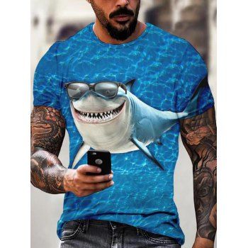 

Vacation T Shirt Sea Shark Print T Shirt Short Sleeve Round Neck Summer Casual Tee, Multicolor