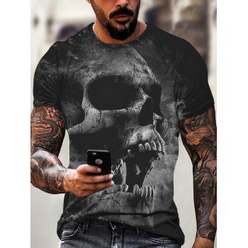 

Gothic T Shirt Skull Print T Shirt Summer Casual Short Sleeve Round Neck Tee, Multicolor