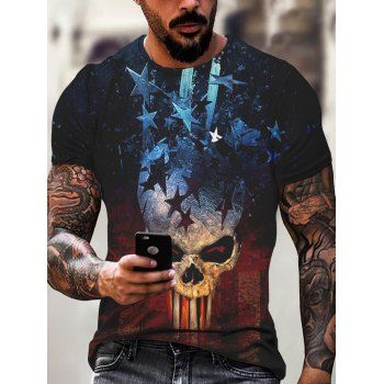 

Gothic T Shirt Star Skull Print T Shirt Round Neck Short Sleeve Summer Casual Tee, Multicolor