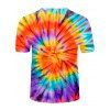 Colorful Tie Dye Swirl Print Vacation T Shirt Short Sleeve Round Neck Summer Tee - multicolor 3XL