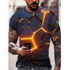 Light Digital Crack 3D Print T Shirt Short Sleeve Round Neck Casual T Shirt - multicolor 3XL