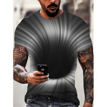 

Casual T Shirt 3D Print Abstract Black Hole Short Sleeve Round Neck Summer Tee, Multicolor