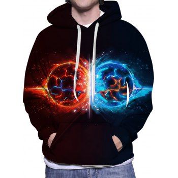 

Planet Print Hoodie Drawstring Kangaroo Pocket Long Sleeve Pullover Sweatshirt With Hood, Multicolor