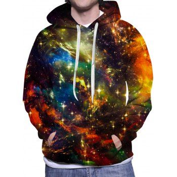 

Galaxy Star Printed Hoodie Drawstring Kangaroo Pocket Long Sleeve Pullover Sweatshirt With Hood, Multicolor