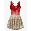 Light Spots Print High Waist Tank Dress Sleeveless Casual Scoop Neck Dress - multicolor L
