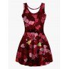 Allover Heart Print Valentine's Day Tank Dress Sleeveless Casual High Waist Dress - multicolor L