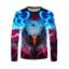 T-shirt Décontracté à Imprimé Aigle Electrique à Manches Longues à Col Rond - multicolor M