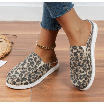 

Slip On Flat Platform Outdoor Slippers, Leopard