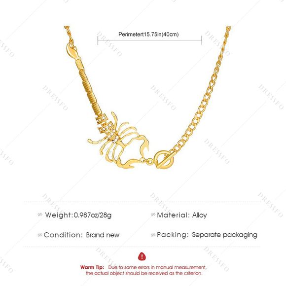 Collier Chaîne Liée en Forme de Scorpion Doré - d'or 