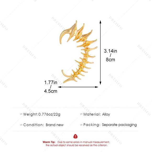 Bijou D'Oreille en Forme de Squelette en Laine - d'or 