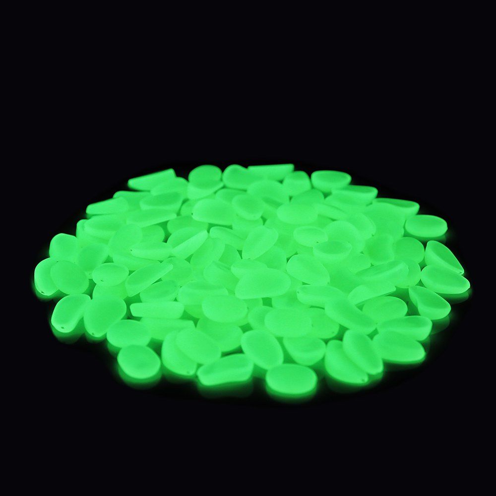 

COZZINE Glow in The Dark Pebbles Luminous Cobblestones Set of 100, Neon green