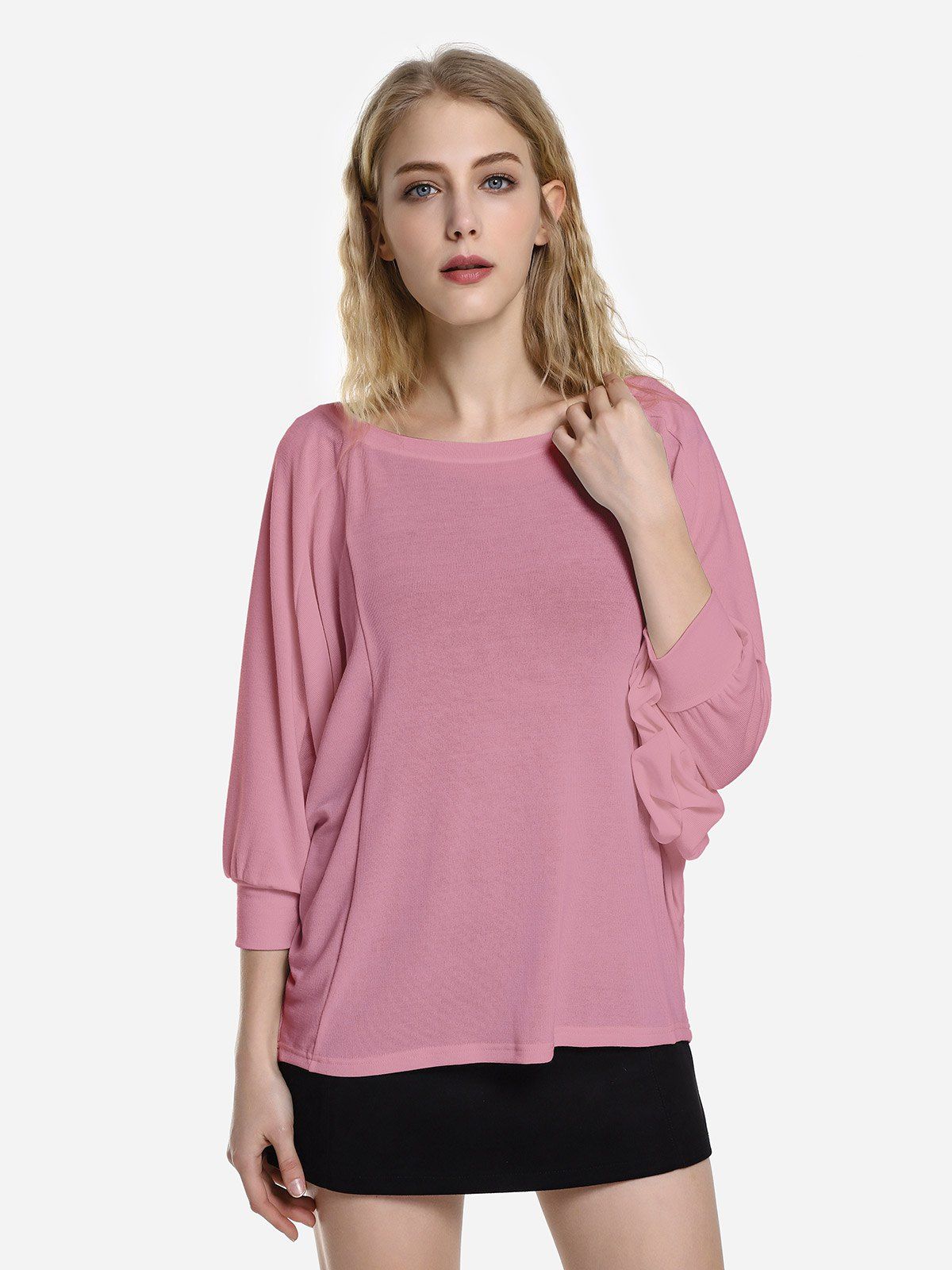

ZAN.STYLE Dolman Sleeve Top, Purplish red