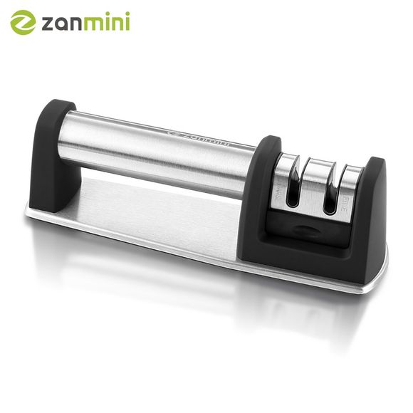 zanmini ZKS02 Affûteur de Couteaux à 2 Fentes - Gris Noir 